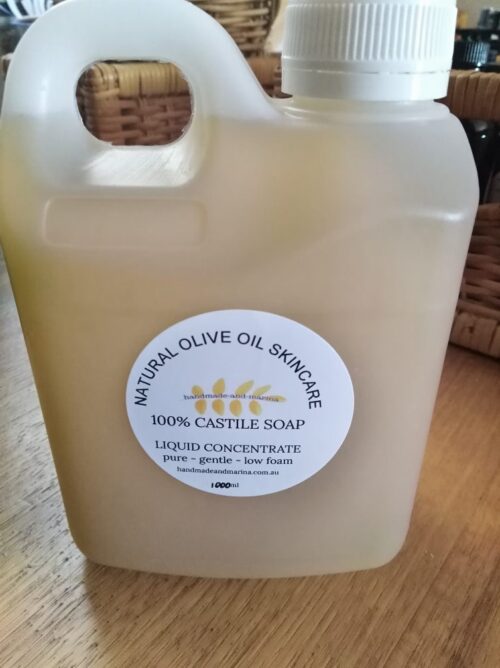 Liquid Castile Soap (100% olive oil based liquid soap) - 1 litre Liquid Castile Soap