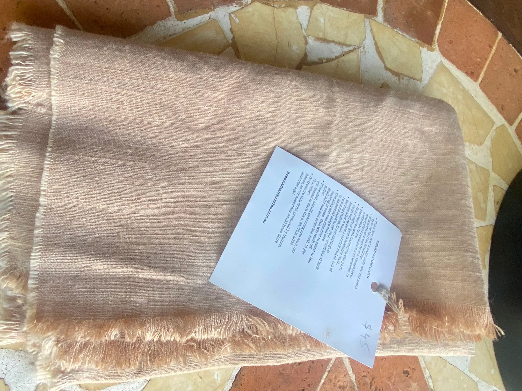 100% Eri Silk Scarf(short beige) - Image 5