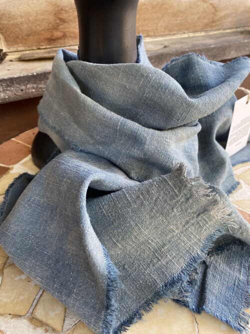 100% Eri Silk Scarf(short blue)