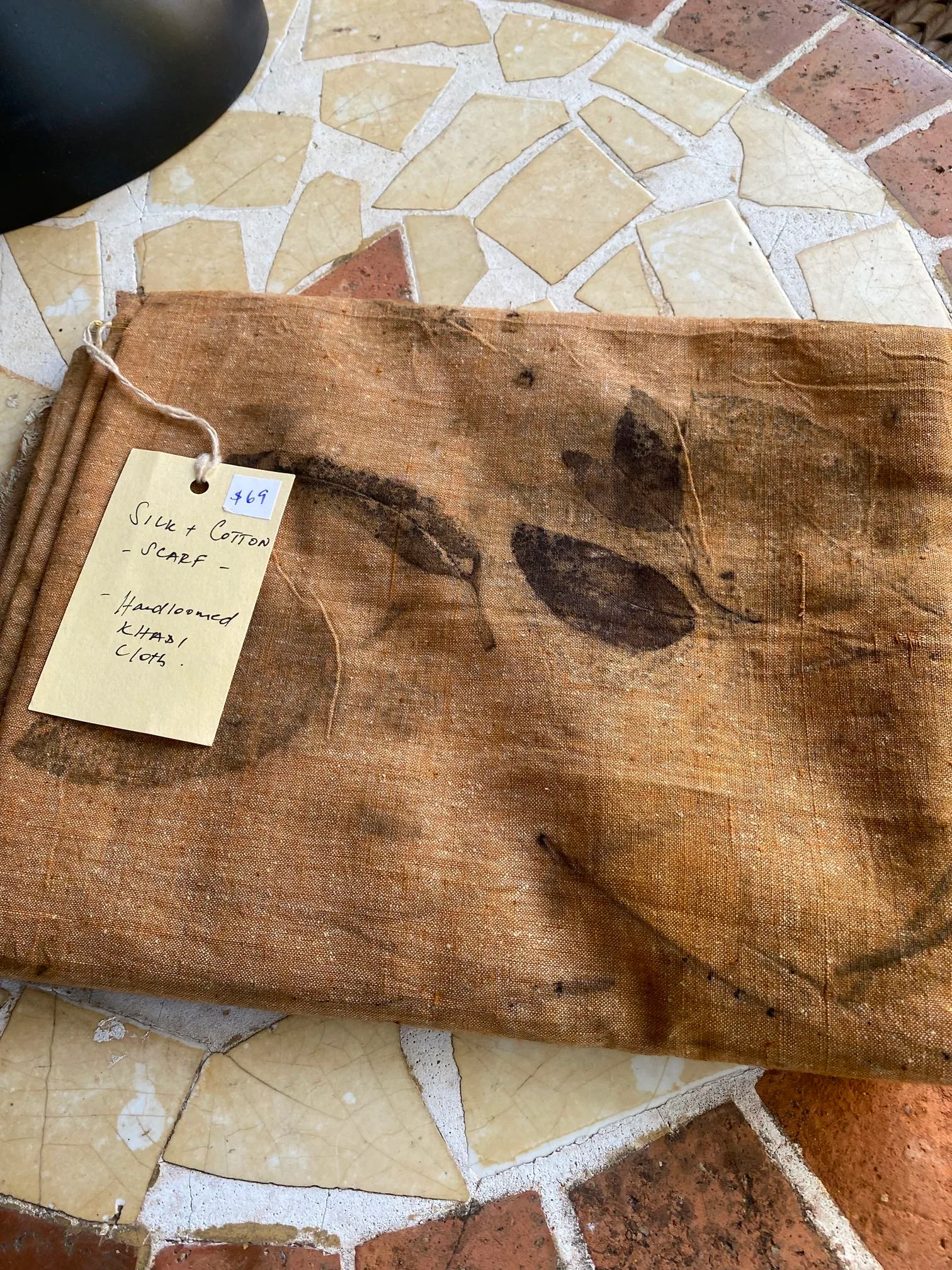 Eco-Dyed Silk & Cotton  Shawl/Scarf - Image 4