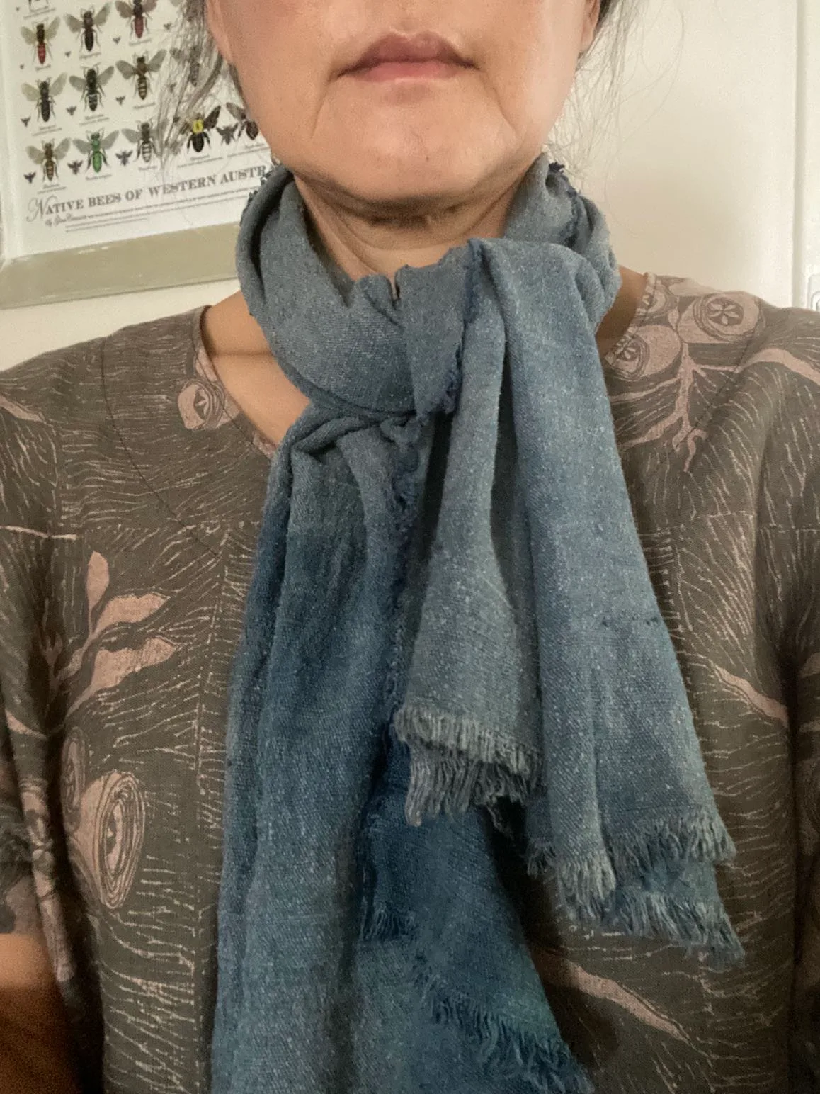 100% Eri Silk Scarf(short beige) - Image 4