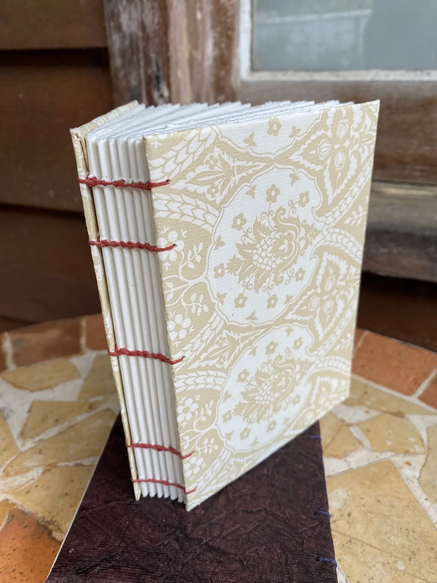 Handmade Coptic journal ( classic printed medium A6)