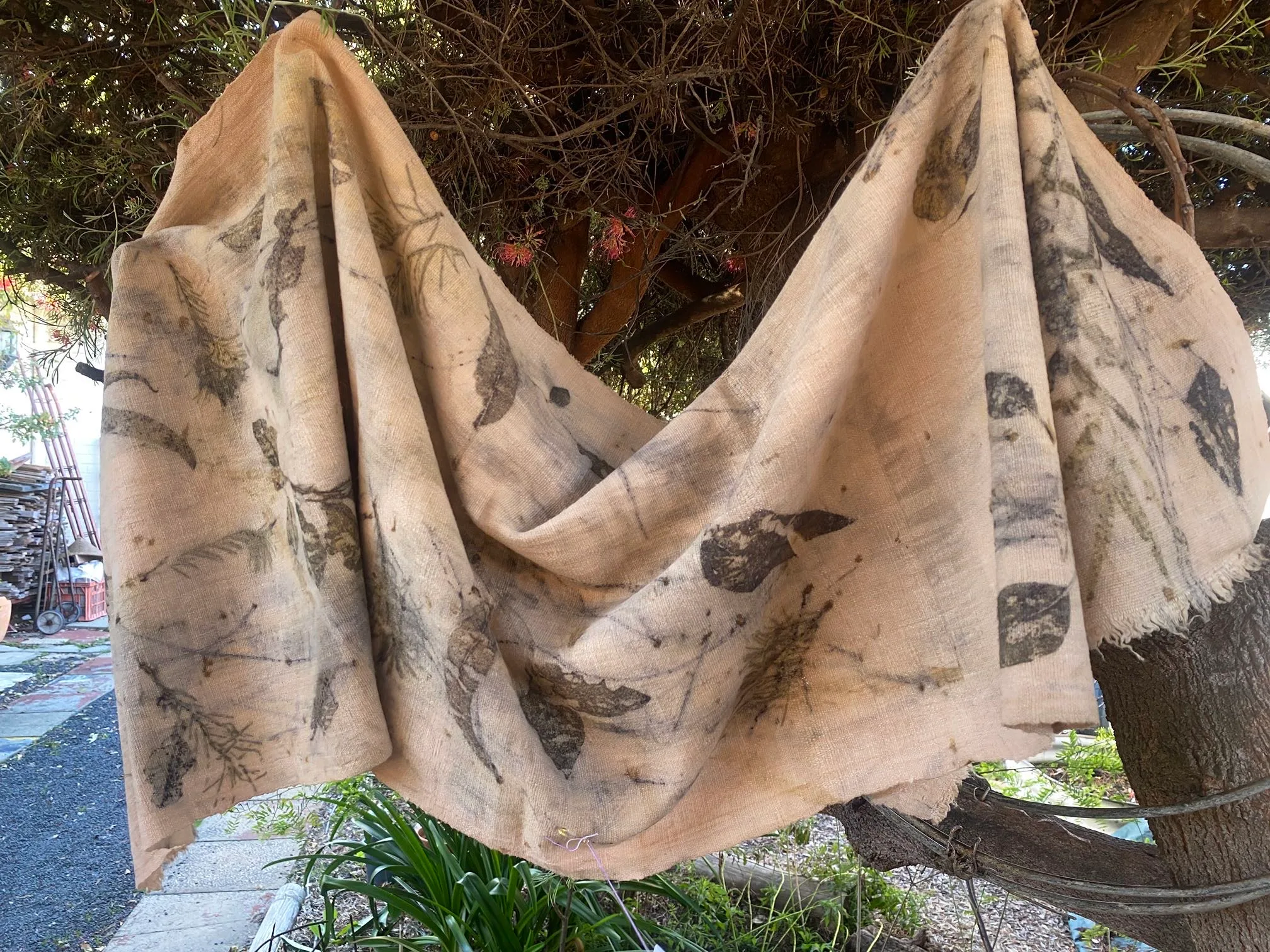 Eco-dyed Eri Silk Scarf